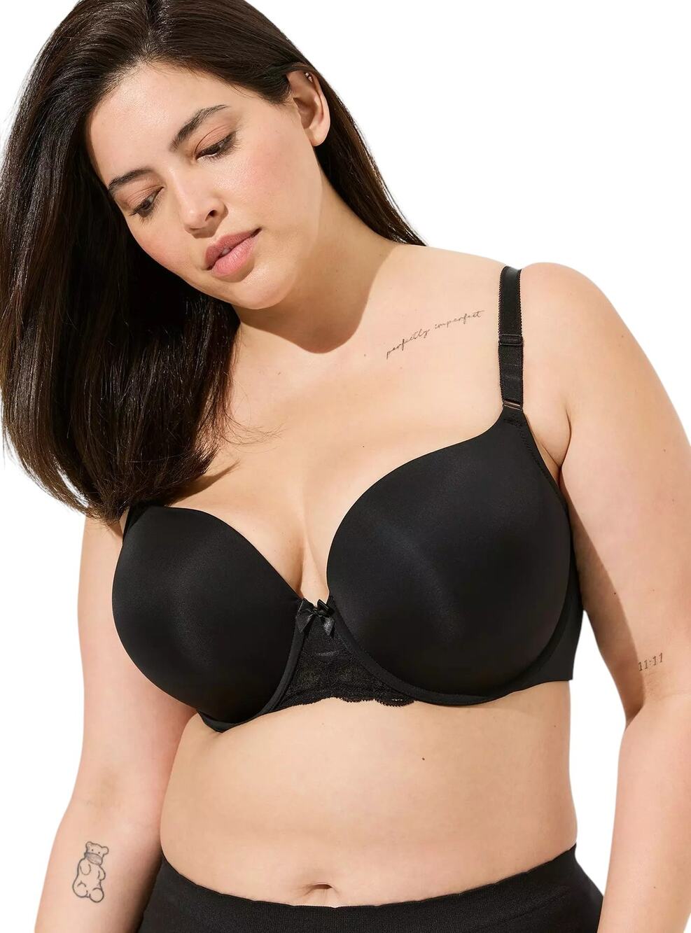Torrid Black Underwire Full Coverage Perfect T-Shirt Push Up Bra Size 46D